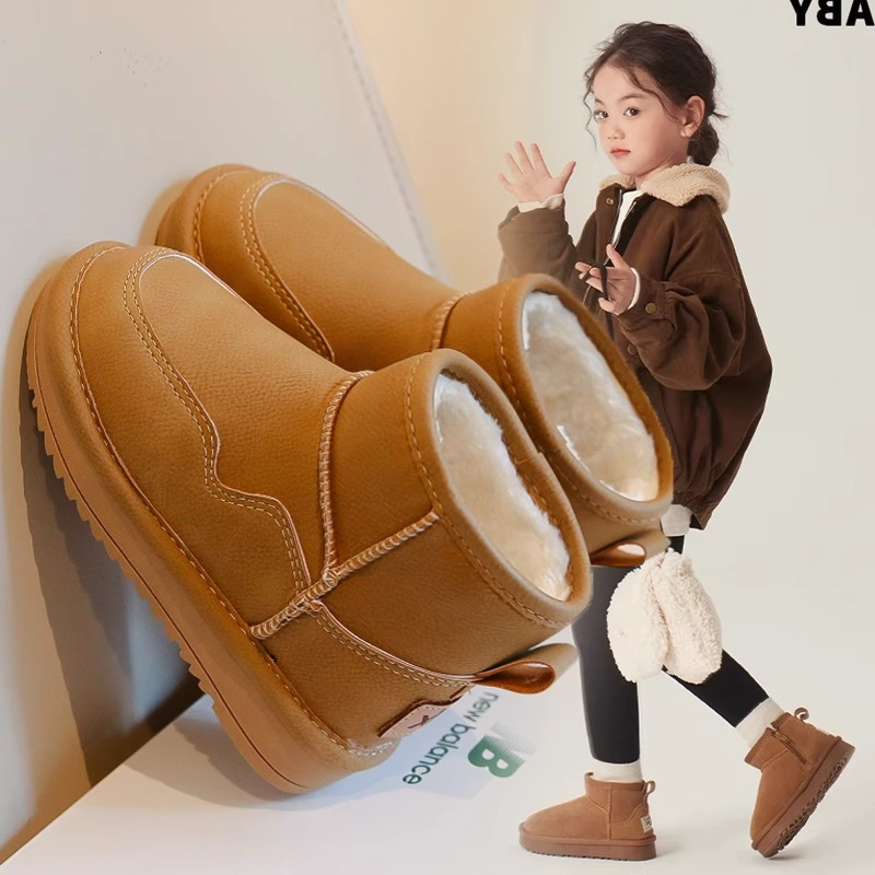 回力瑞儿童雪地靴防水防滑2023冬季新款女童加棉靴男孩东北大棉鞋