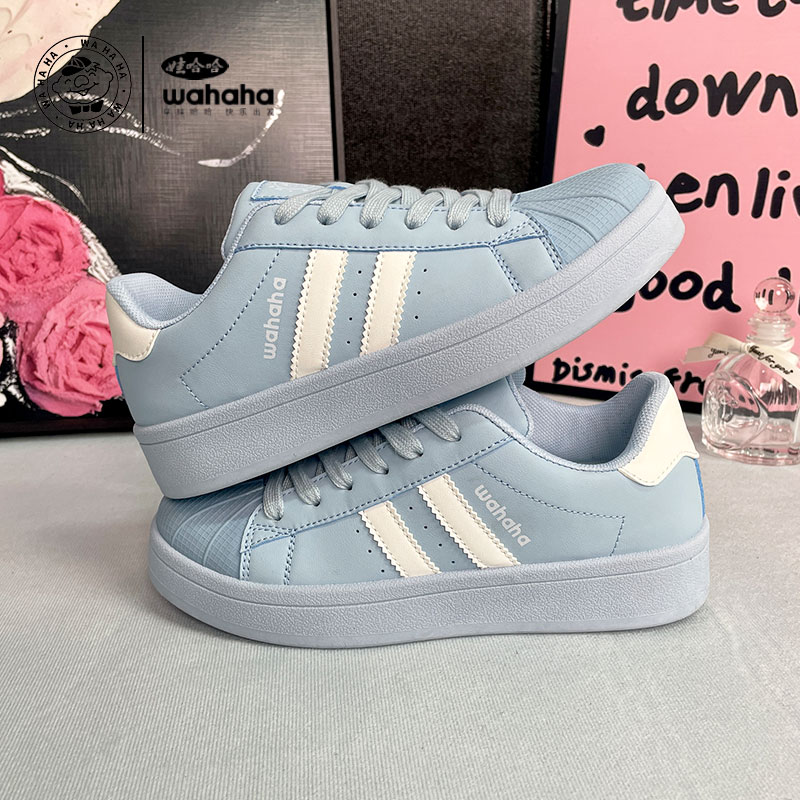 娃哈哈贝壳头女鞋百搭2024秋季新款低帮防滑鞋子学生休闲运动板鞋