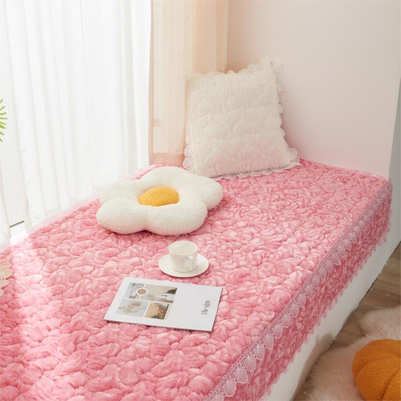 玫瑰绒网红垫欧式窗台垫防滑飘窗毯简约公主榻榻米垫阳台垫厚定做