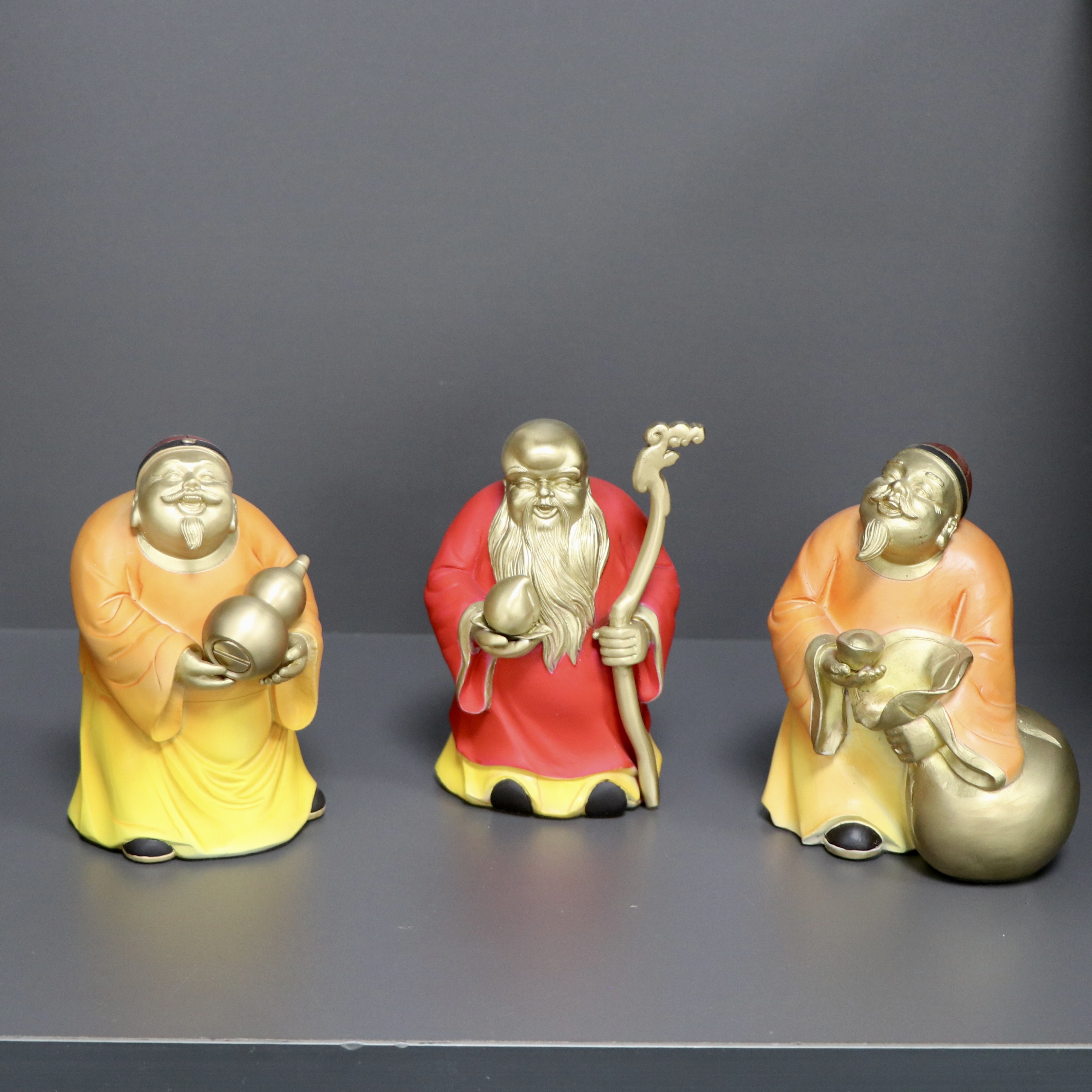 全铜福禄寿三星摆件新房福星禄星寿星供奉招财摆设祝贺寿装饰礼品