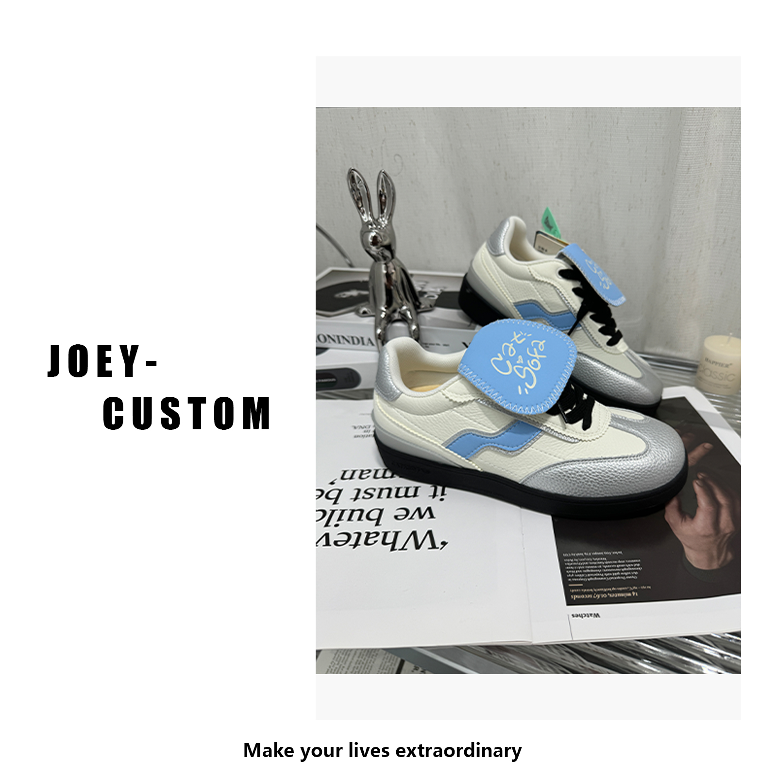 JOEY|多巴胺厚底银河蓝小众滑板鞋德训鞋女百搭潮鞋 1015