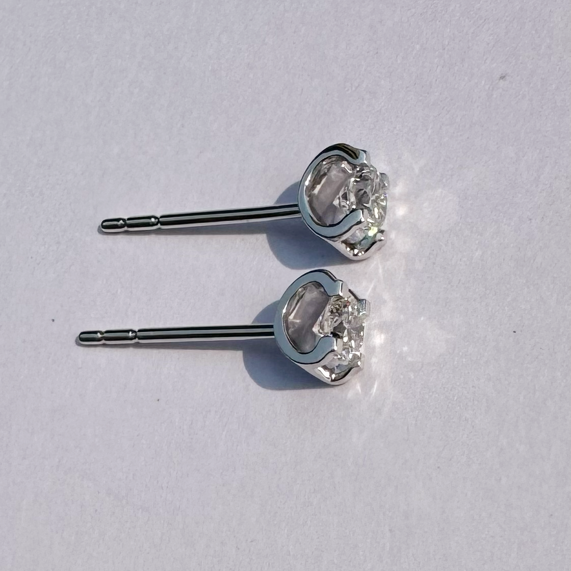 实验室培育钻石18K金培育钻石耳钉 牛头款