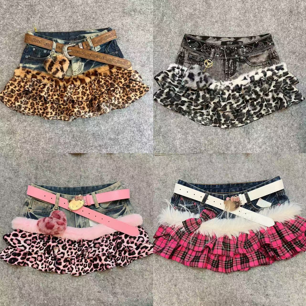 （直播间过款2号链接）兰总y2k手作古着短裙 默认微瑕介意勿拍