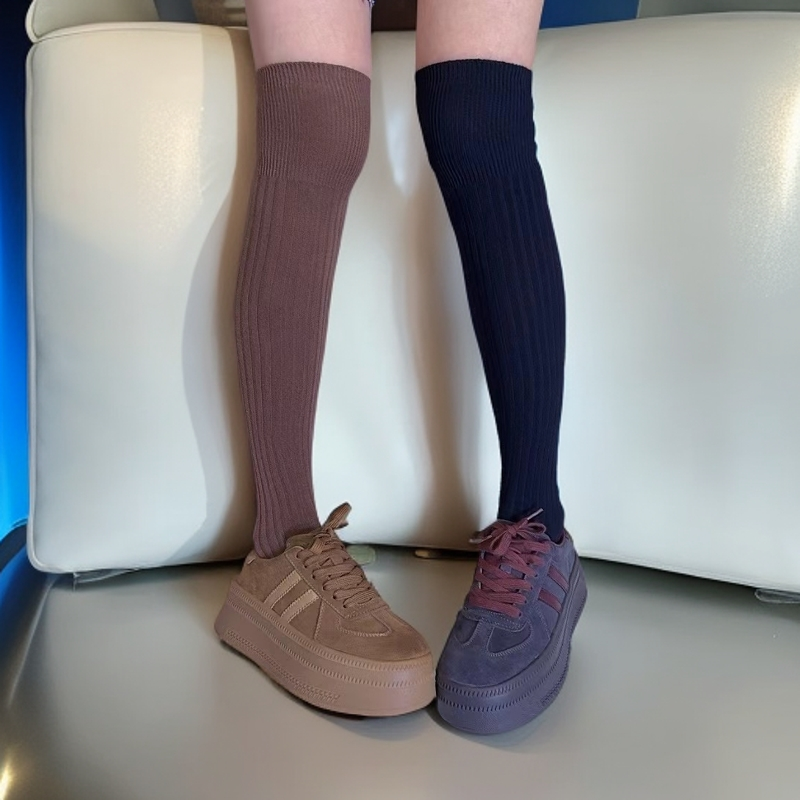 抗起球过膝袜女秋冬中筒袜0905