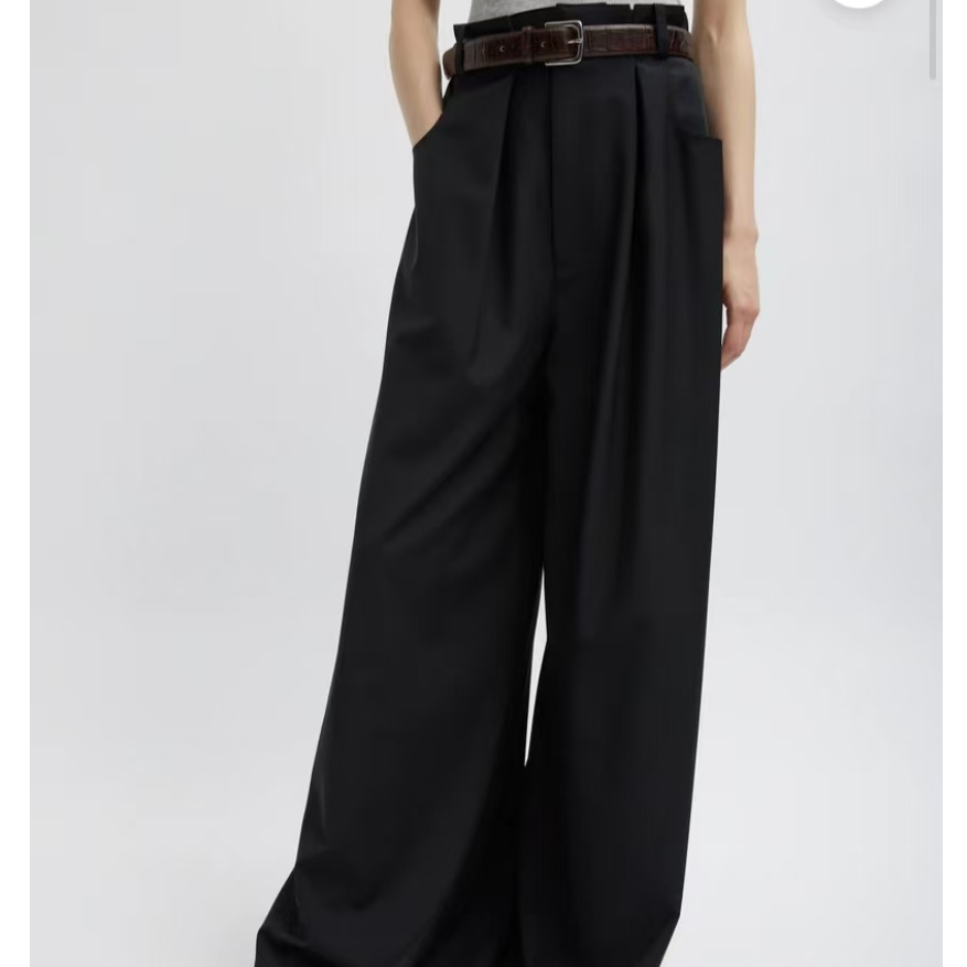 TIBI 25新款上线 休闲拖地西装阔腿裤