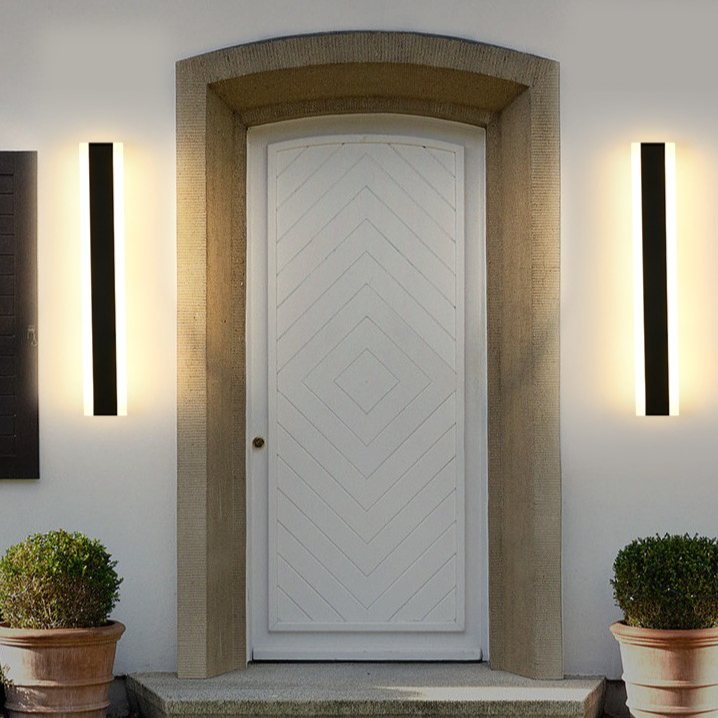 户外防水壁灯室外长条线条灯别墅庭院大门外墙洗墙灯一字墙灯简约