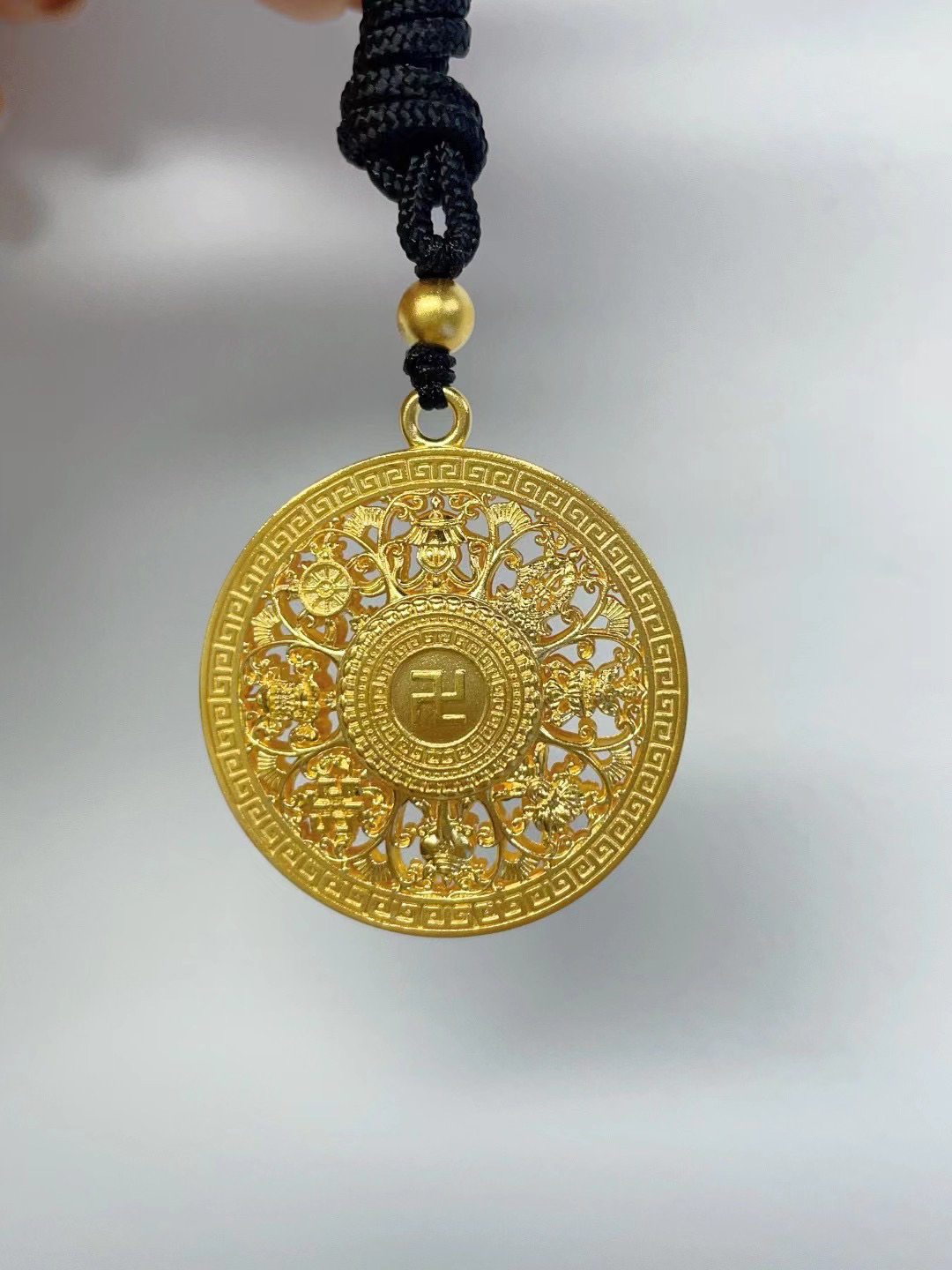 足金999古法吊坠八宝罗盘古法金吊坠时尚