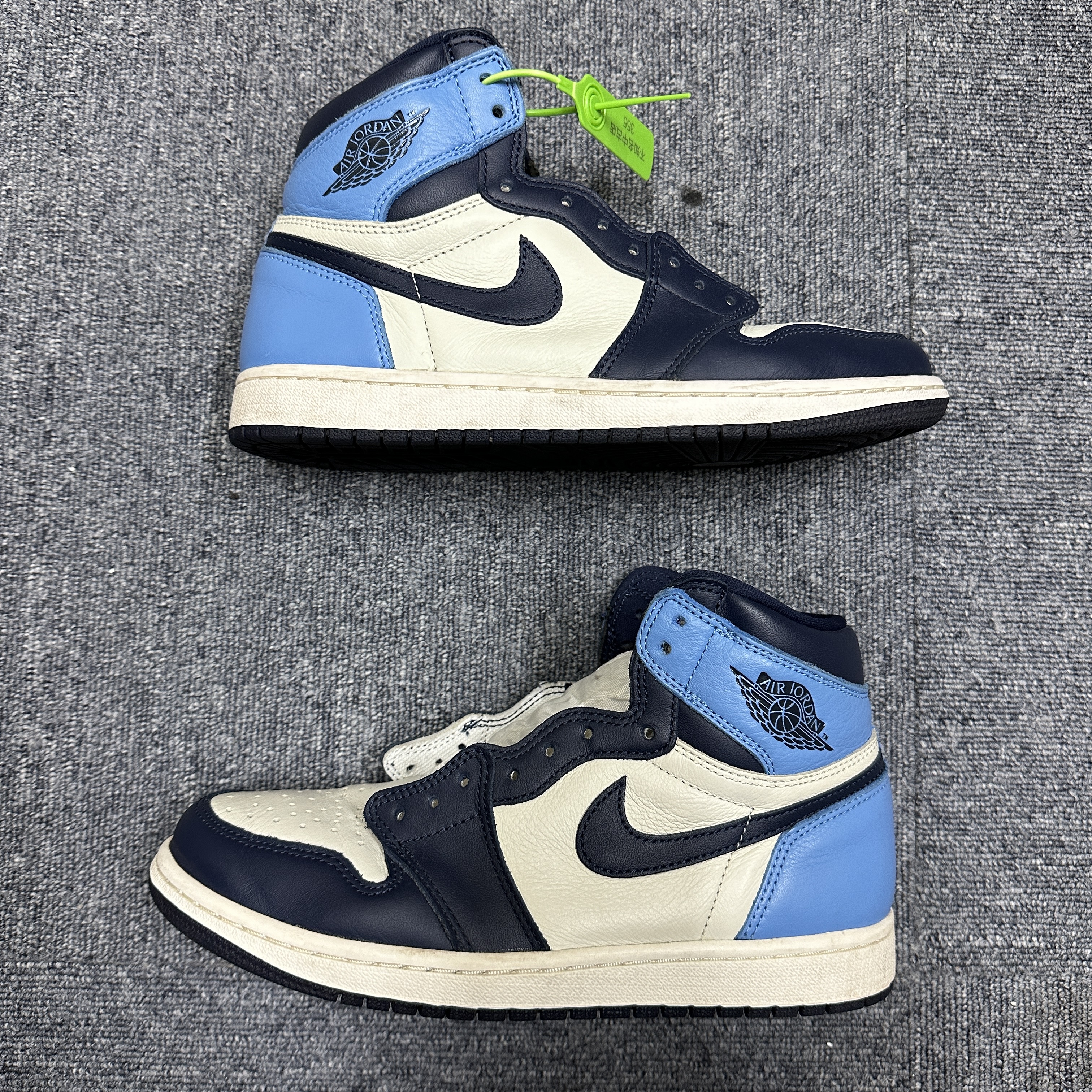 AJ1黑蓝白鞋/41码/98新/无配件/555088-140