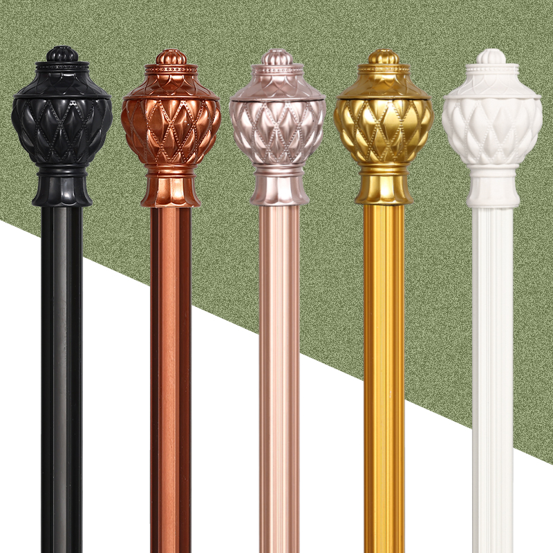 超厚铝合金窗帘杆静音罗马杆一整套配件阳台卧室单杆双杆顶装侧装