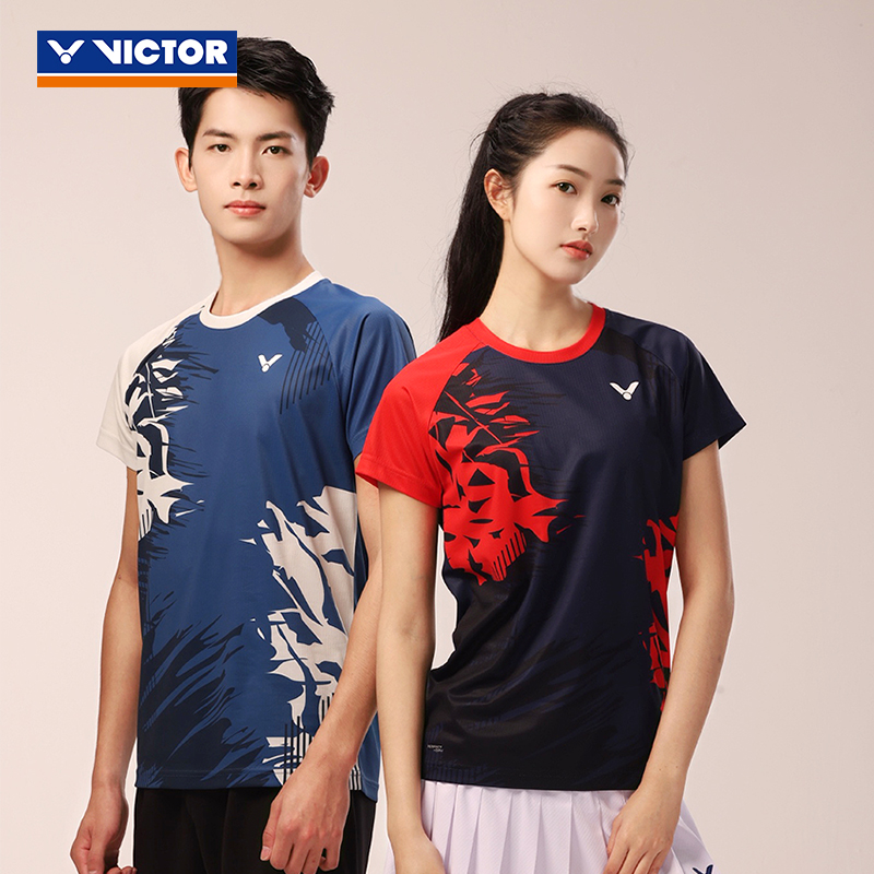 VICTOR/威克多T-40018速干中性款透气羽毛球服训练比赛短袖