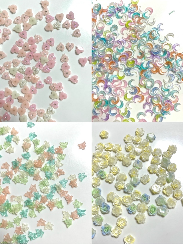 【娄底单品】单品混款炒货树脂夜光美甲diy配饰