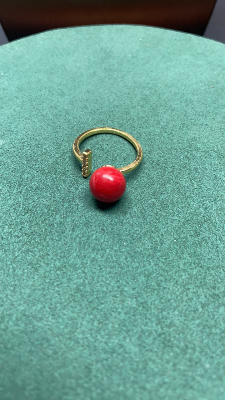 146号精品红色琉璃戒指