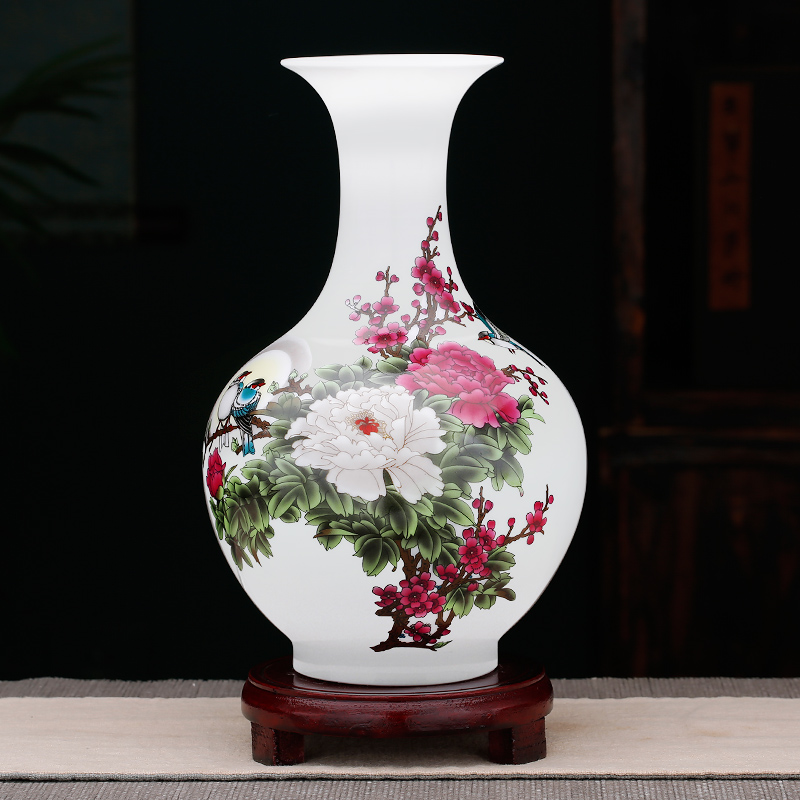 景德镇陶瓷器小花瓶插花新式家居客厅酒柜装饰品工艺博古架