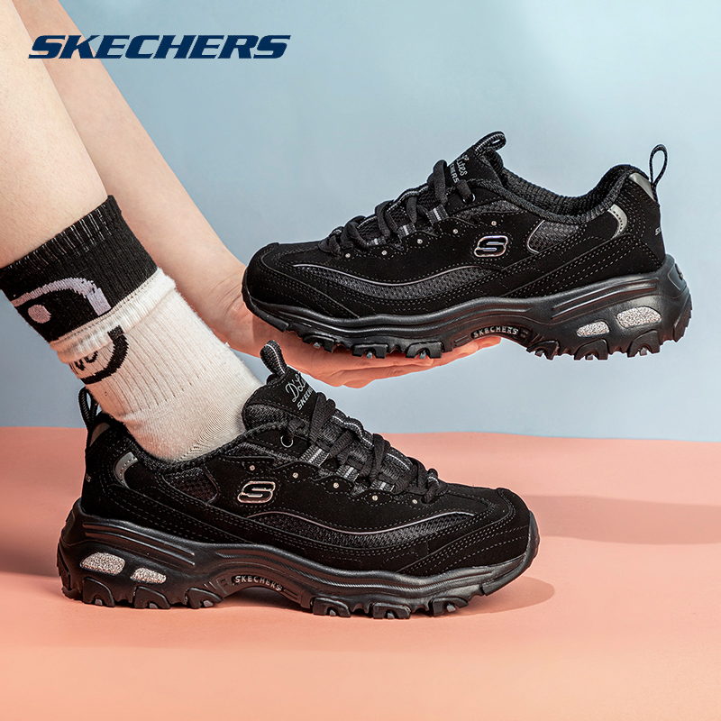 【达人专属】斯凯奇女熊猫鞋2025新款运动鞋老爹鞋耐磨透气厚底鞋子