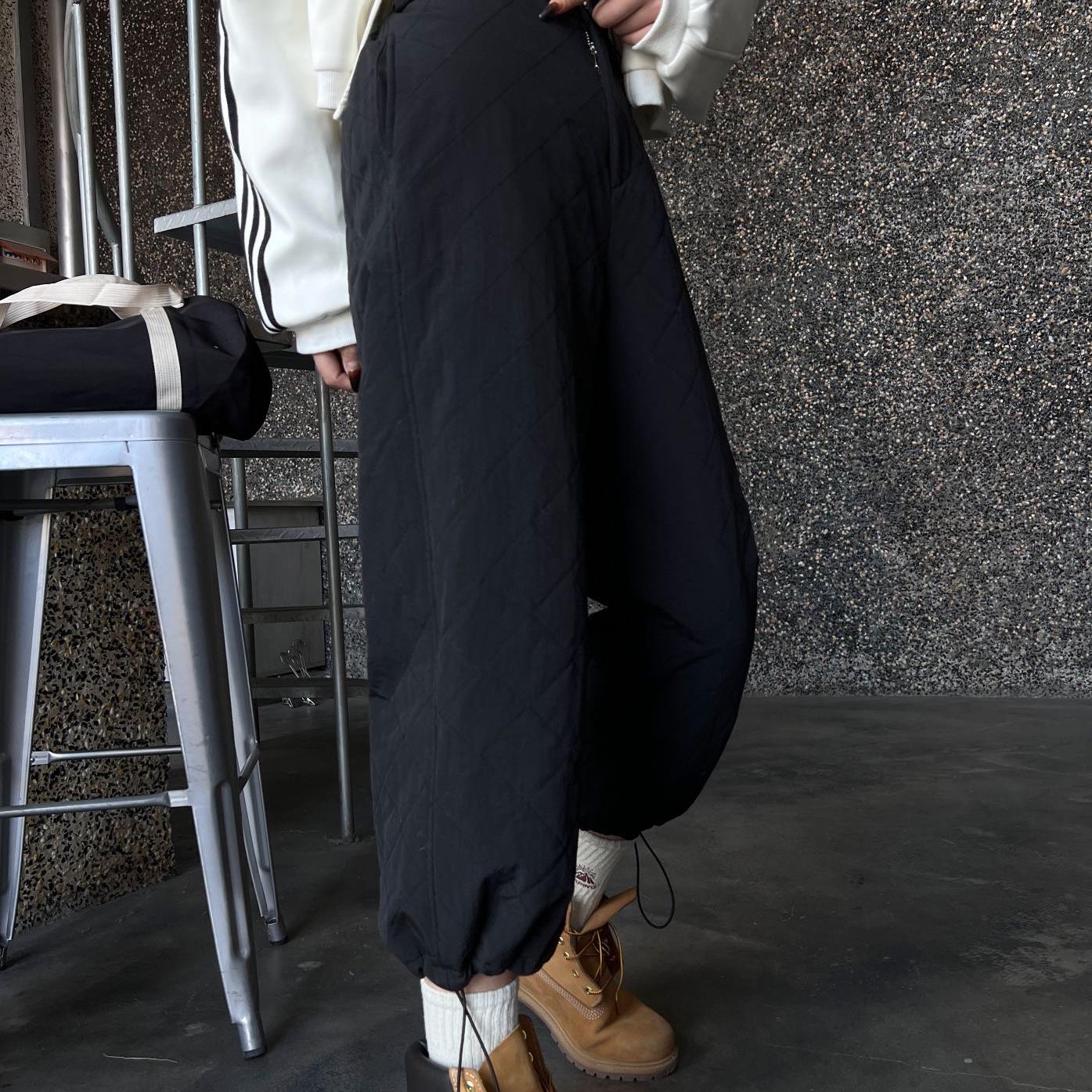 特价淸版~小码「夹棉棉裤」冬季保暖宽松灯笼裤修饰腿型外穿长裤