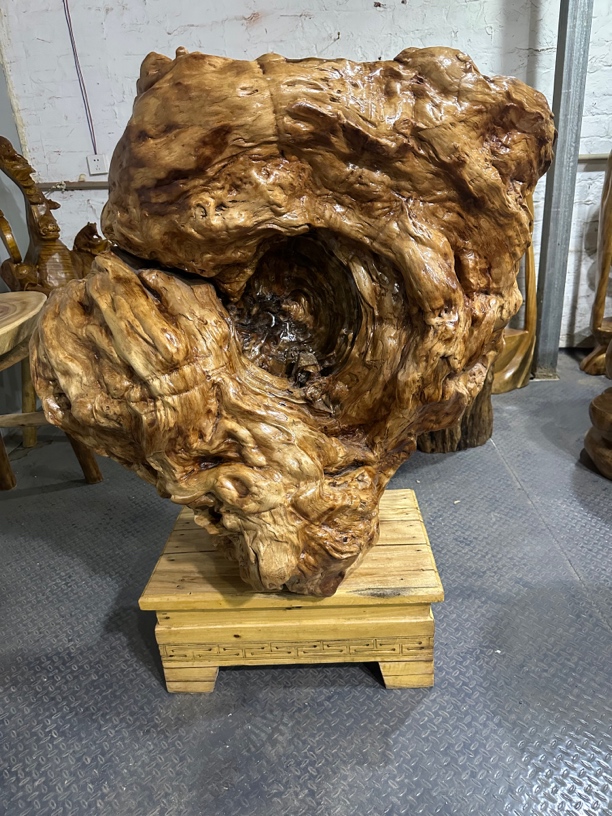 原木实木自然根雕摆件带树瘤