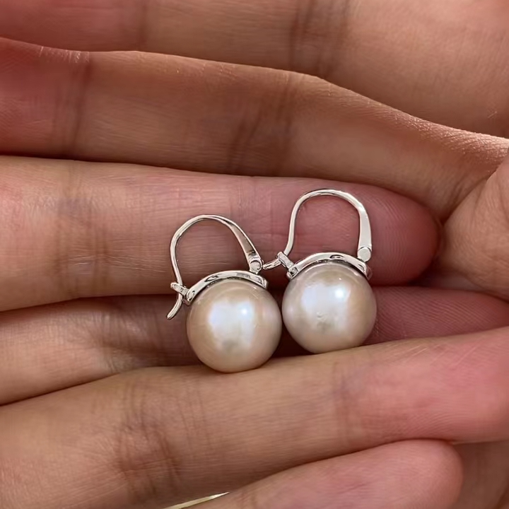 淡水珍珠耳饰10-11mm百搭简约