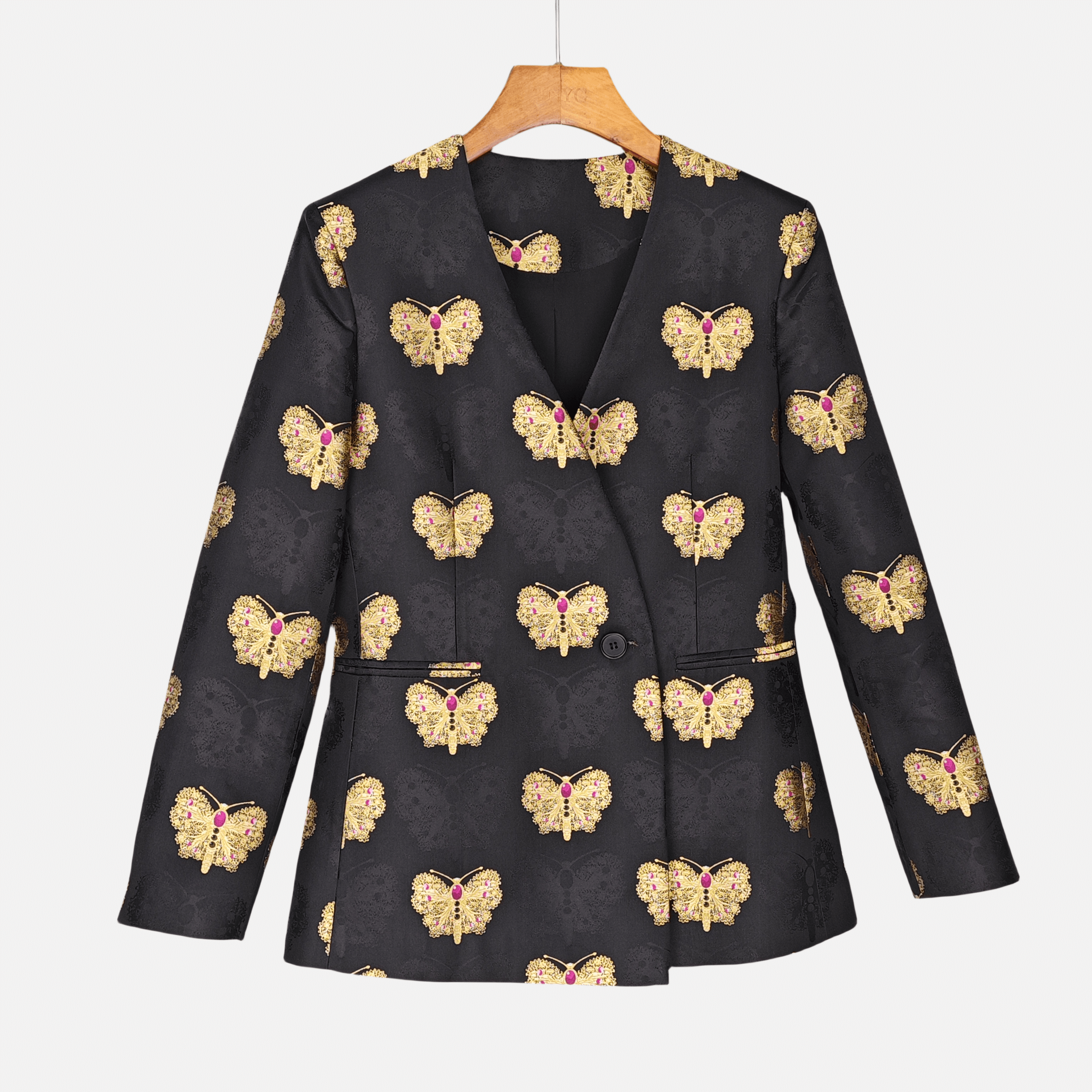 【弘淮】桑蚕丝宋锦中国风气质复古休闲长袖外套上衣女F25011