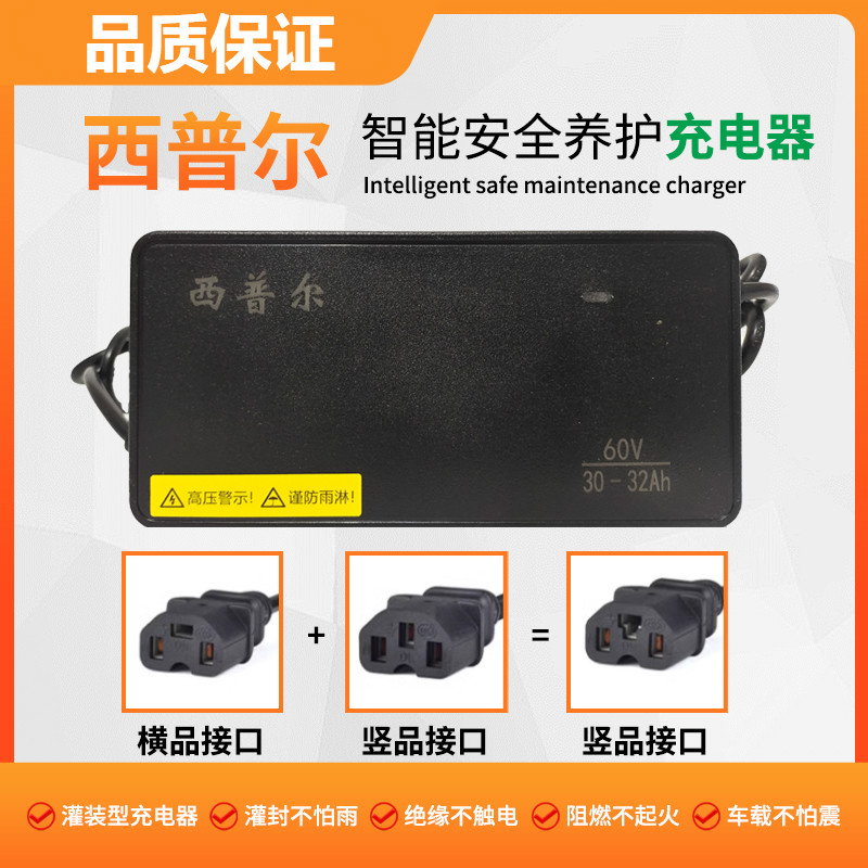 西普尔电动车充电器72V20AH60V48伏爱玛电瓶车二轮车超威电池通用