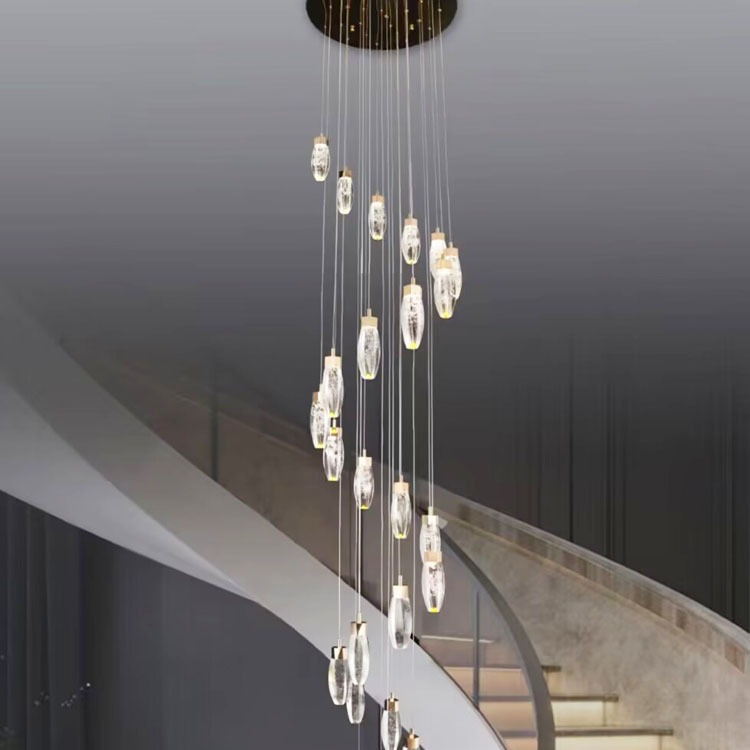 水晶16防尘11W(含)-15W(含)吊灯旋转复式楼大气个性楼梯灯