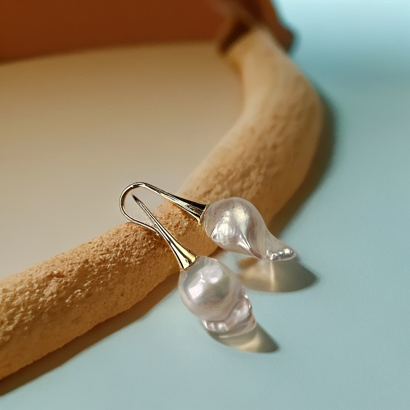 925银耳饰 巴洛克925银耳饰郁金香耳饰时尚百搭耳环