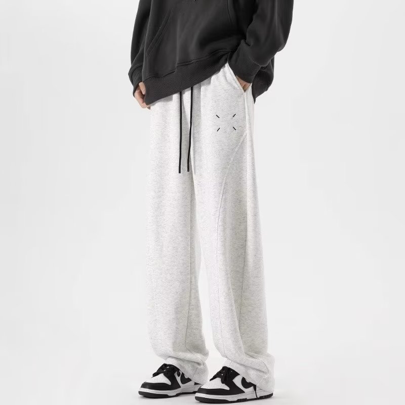 设计感重磅弯刀裤男秋冬加厚高档宽松休闲裤百搭卫裤直筒运动长裤