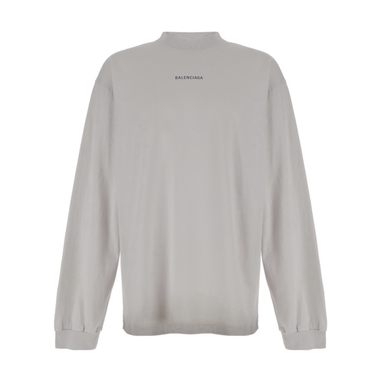 全新未使用Balenciaga巴黎世家米白色反光logo宽松做旧圆领长袖t