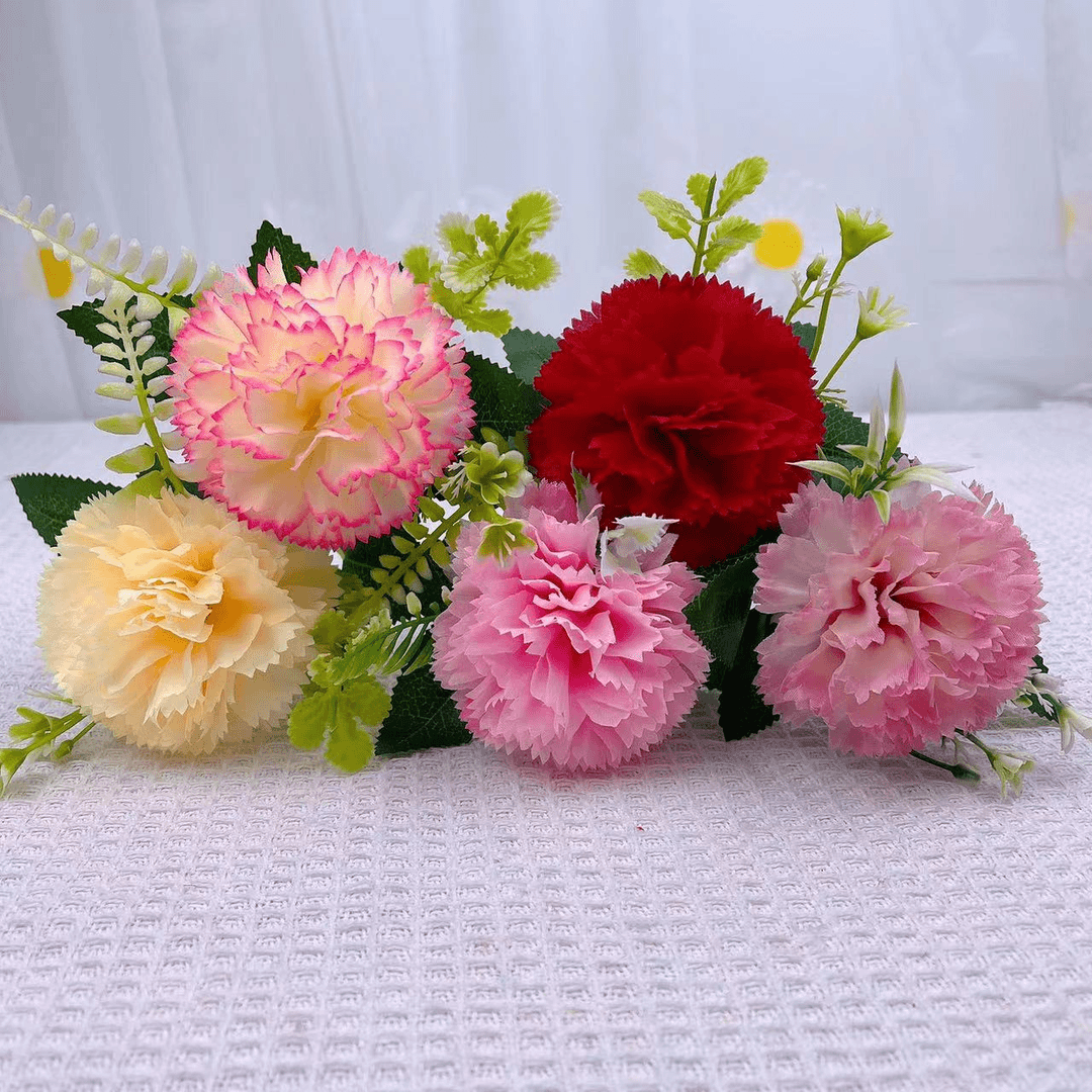 16个颜色康乃馨半成品全套材料包花叶胶棒花瓣仿真材料不含花瓶