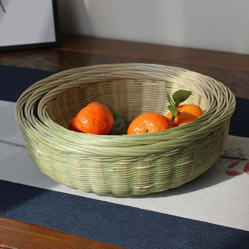 竹编竹青馒头筐三件套22-25-27㎝