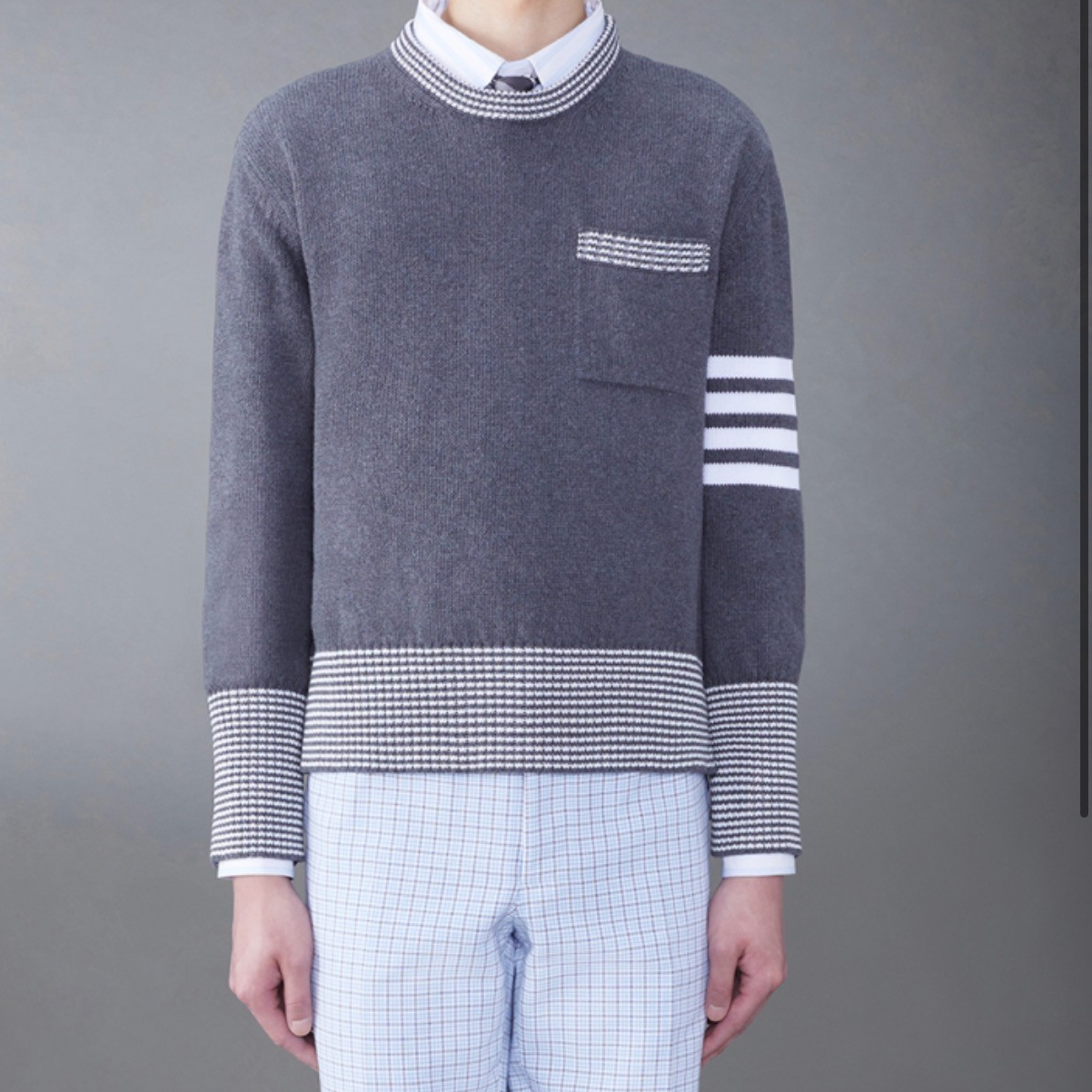 全新未使用 THOMBROWNE 男士套头针织衫 Mkn20145