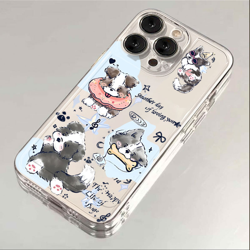 边牧小狗iphone15苹果手机壳14promax硅胶13pro透明12高级11全包X