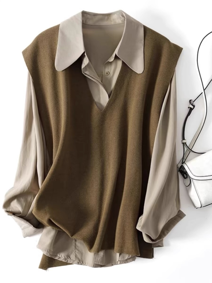 C004 (只出不进 谨慎下单）气质时尚纯色宽松休闲衬衫女