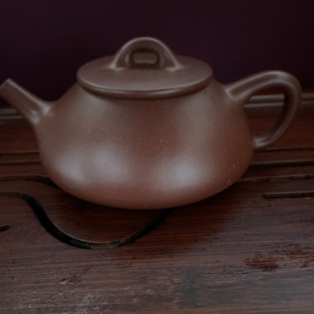 紫砂壶石瓢容量260毫升四十目紫泥手工石磨料全手工