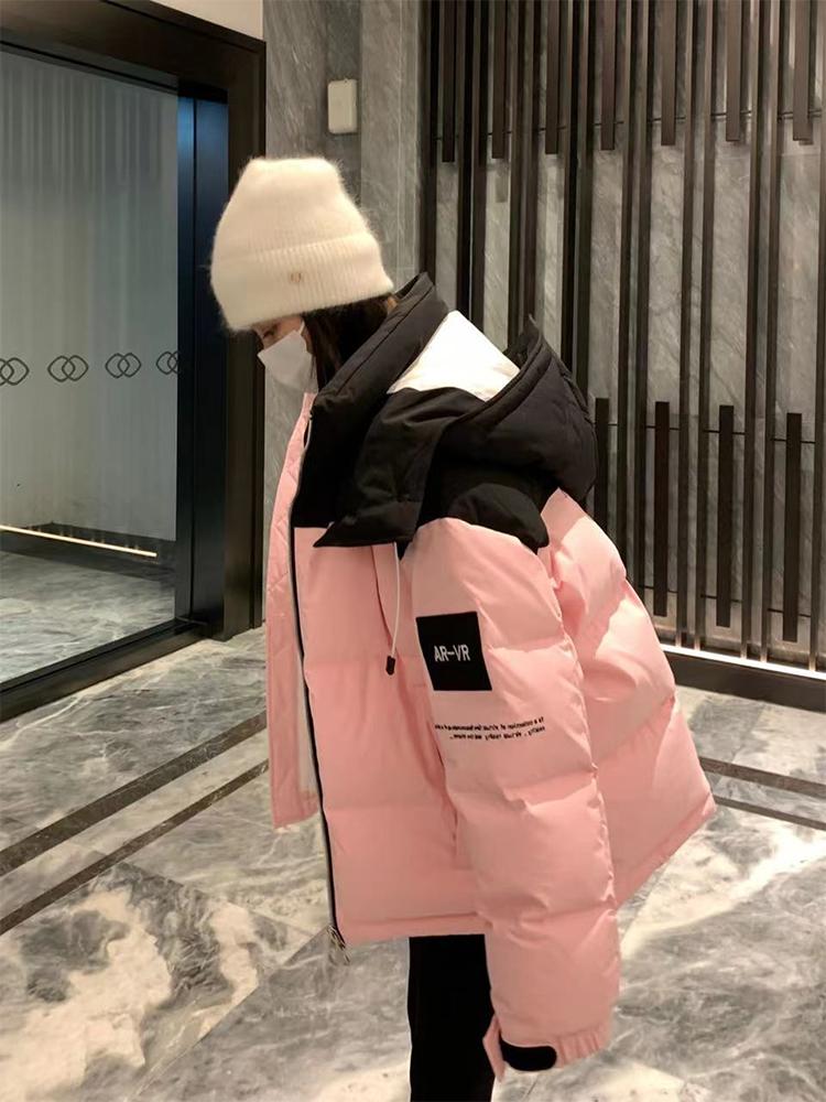 羽绒袄新款2023爆款oversize羽绒服女小众设计感工装羽绒羽