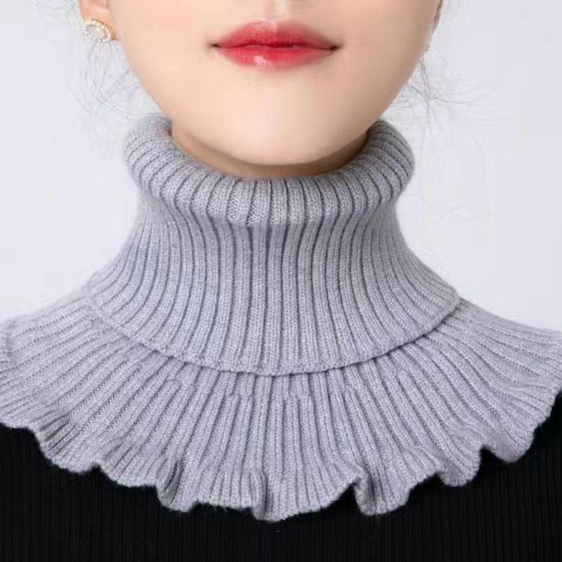 围脖女套头秋冬保暖脖套护颈椎百搭装饰假领子针织高领毛线衣领
