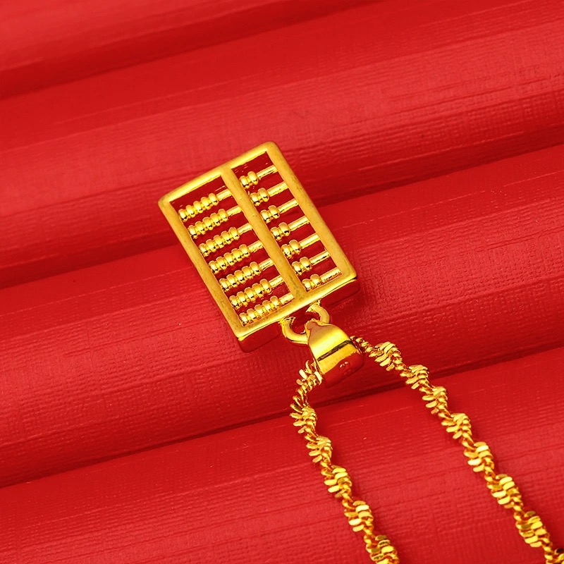 铜合金项链 小算盘项链两件套气质时尚百搭灵动精美坠链0060