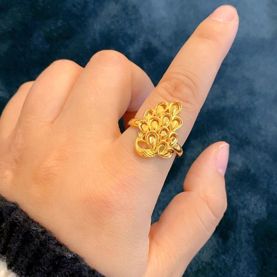 铜合金戒指 孔雀戒指女士时尚可调节气质饰品0118