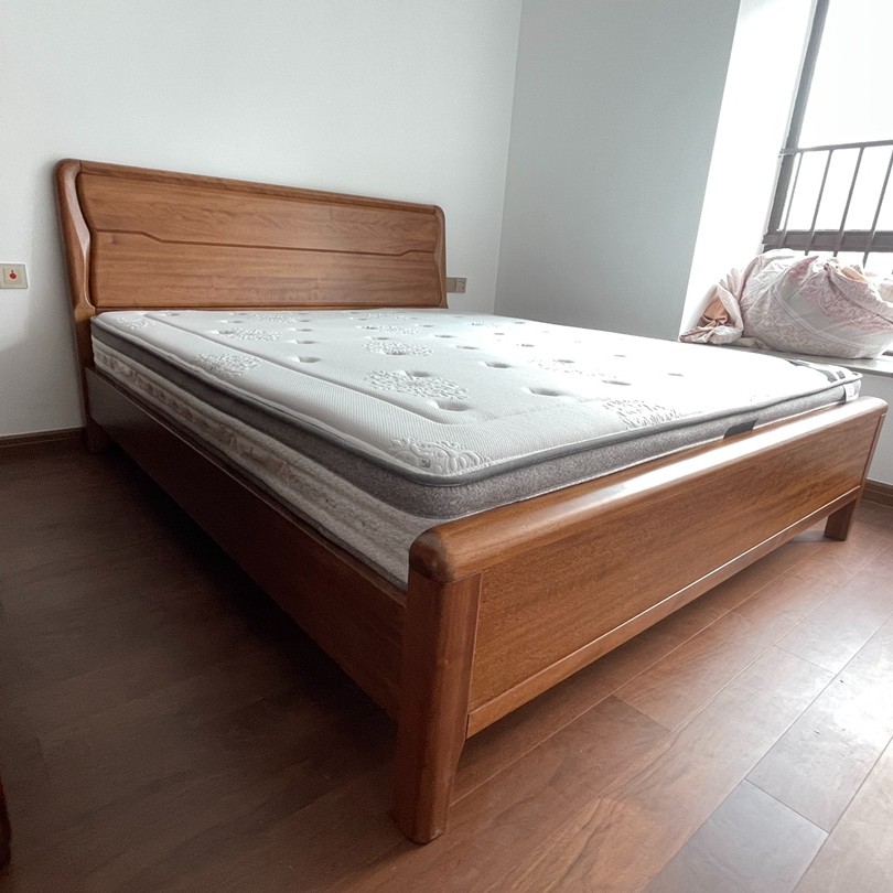 【包邮】柏森系列A310#1.5米实木床胡桃木胡桃木