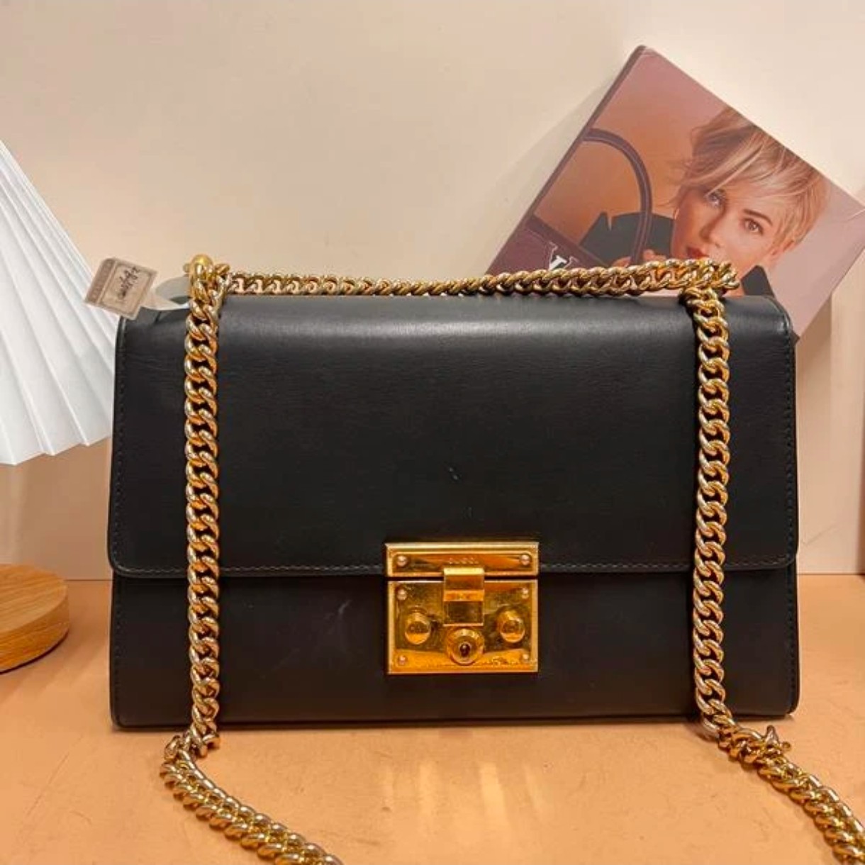95新 GUCCI/古驰 古驰/黑金链条包/06011/姐妹花