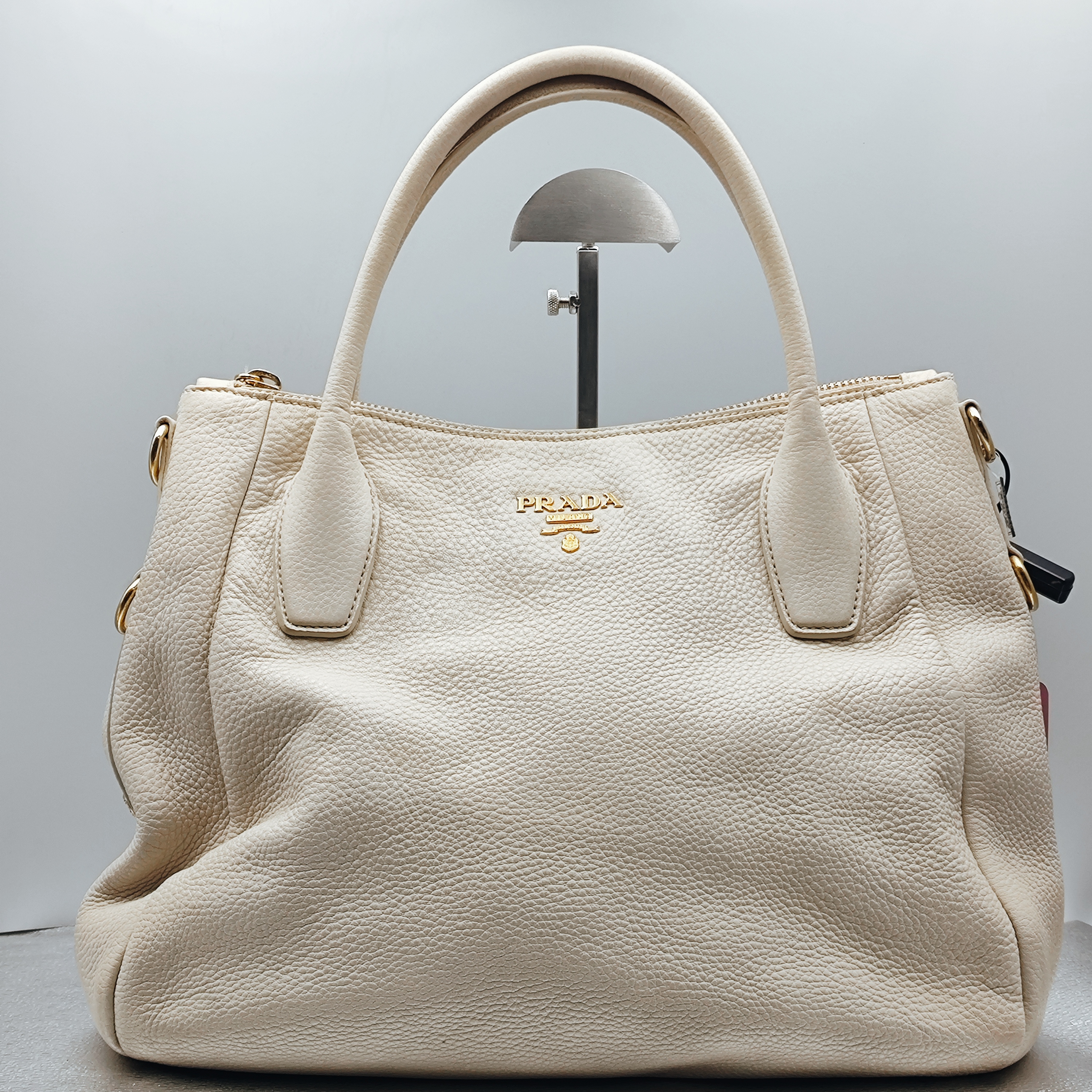 95新 Prada/普拉达 普拉达/白色托特包/19005/姐妹花