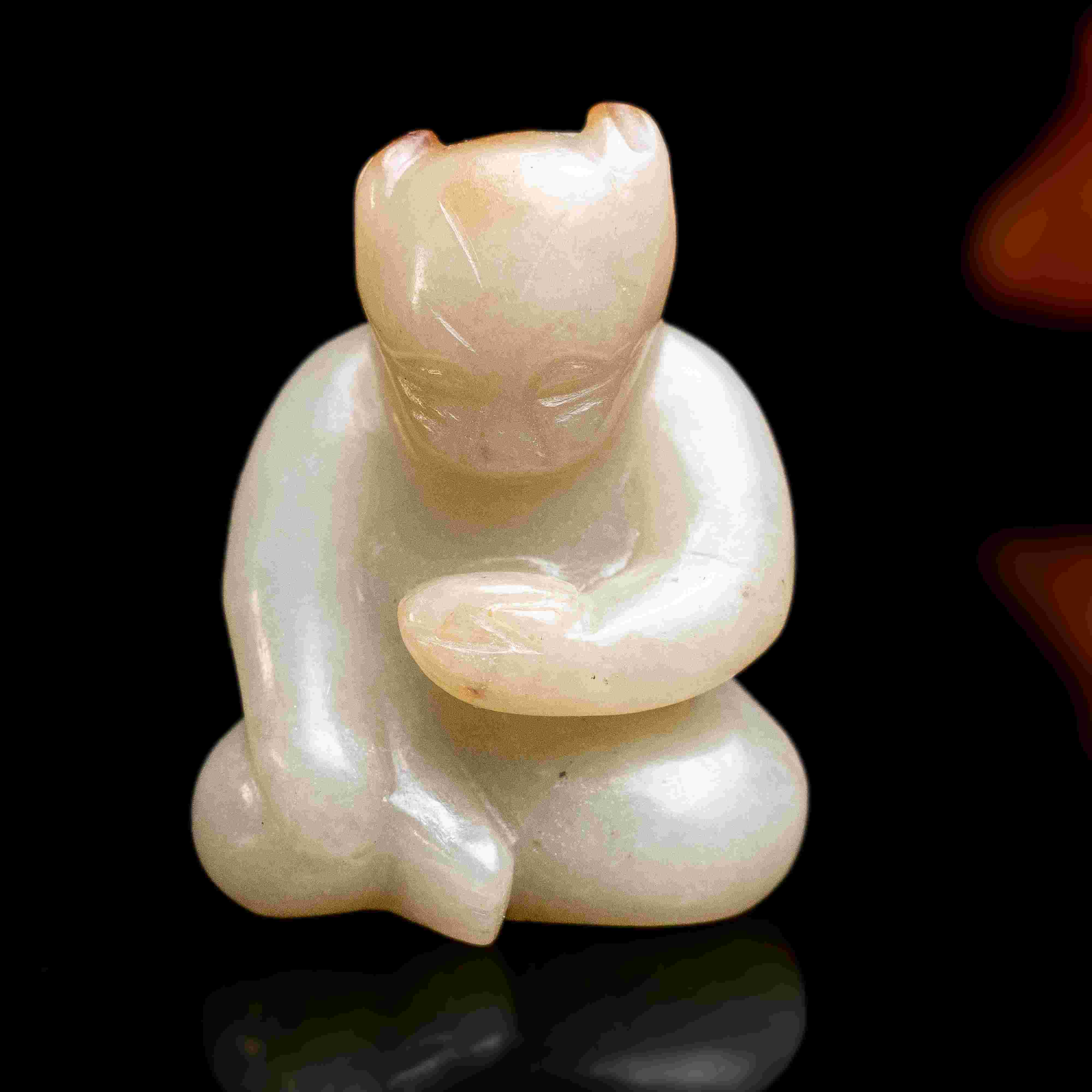 1132清代和田玉龙王把件859