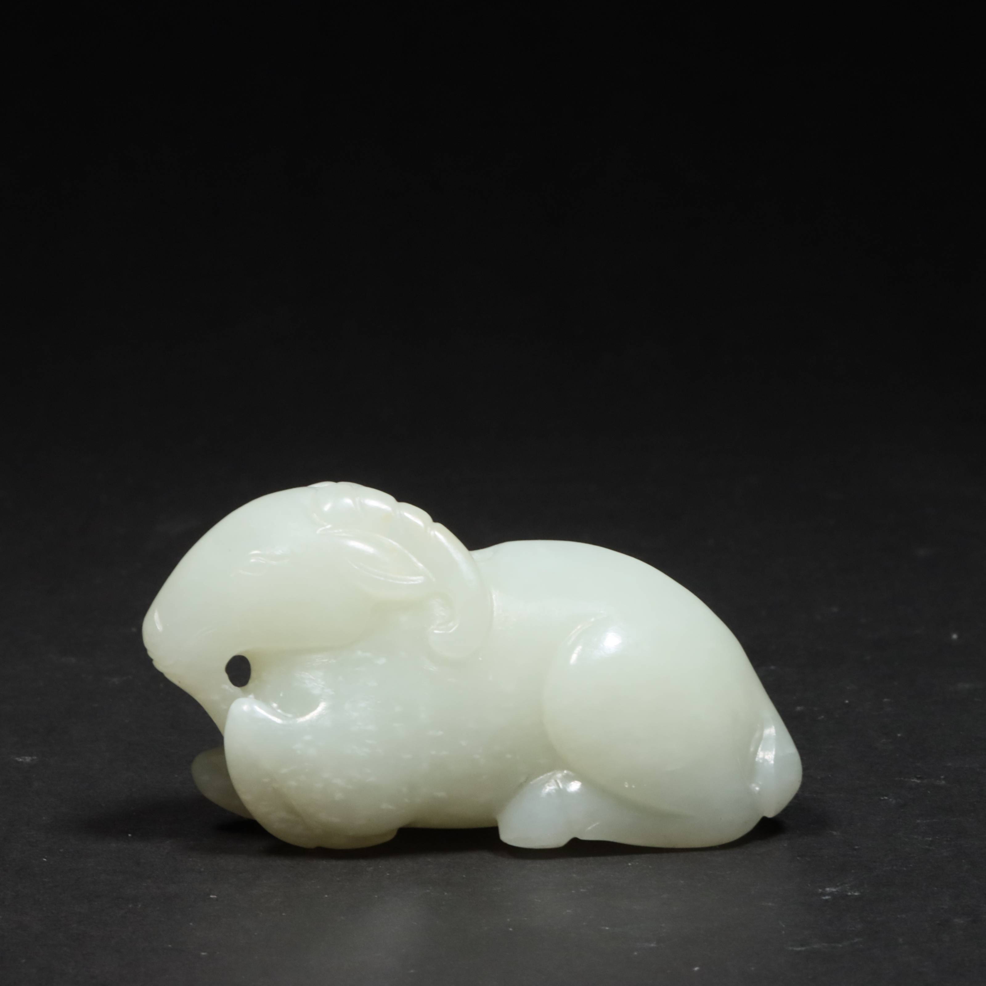 1359清和田玉卧羊把件446