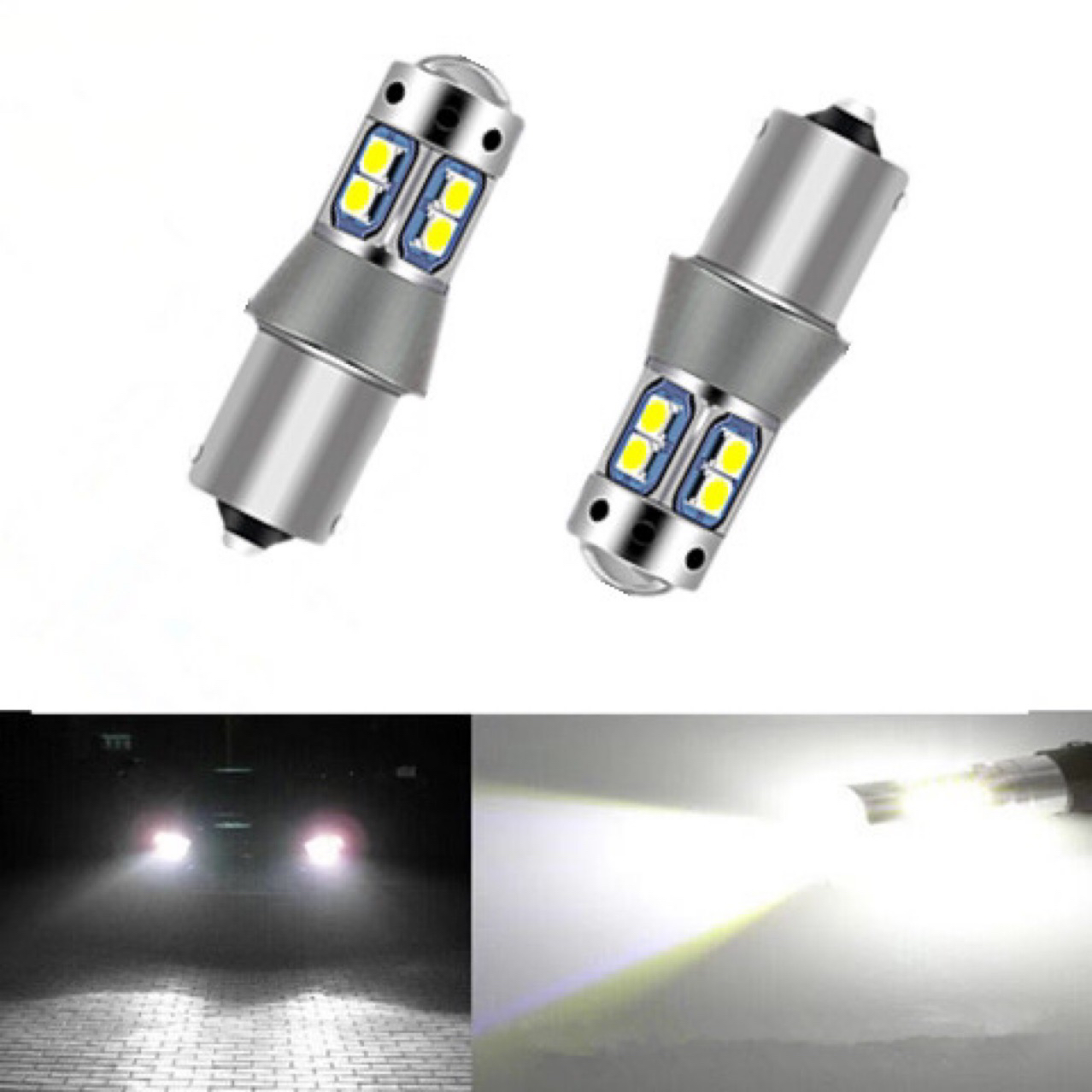 20-25款迈腾B8pa蛋黄灯泡无损替换LED灯泡远光照明灯泡一对