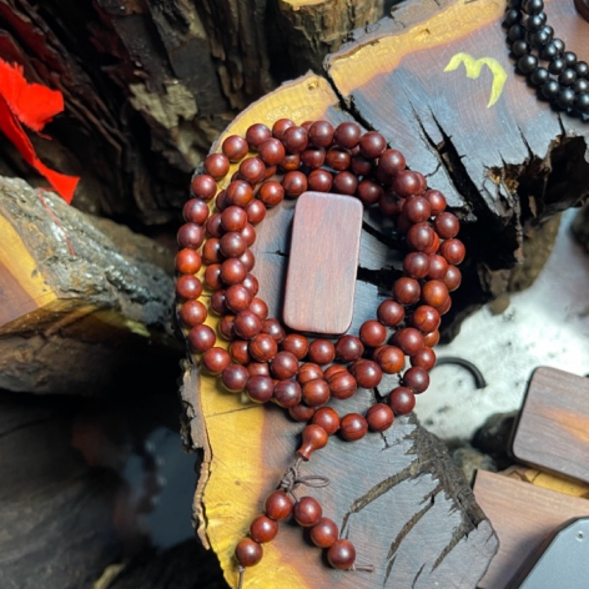 已开雷击木枣木全血108颗0.8高级串珠家居摆件