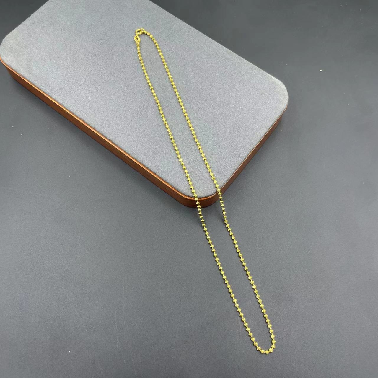 链子925银 「戴琴珠宝」FR1075-S925银18寸金色银链3265