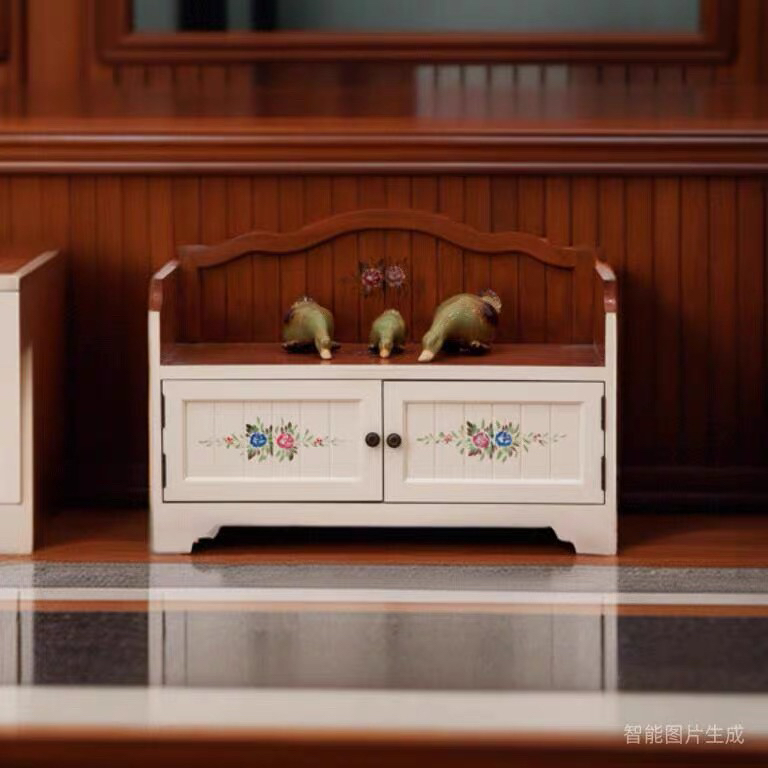 美式换鞋凳式鞋柜家用门口实木简约多功能轻奢进门换鞋凳储物鞋柜