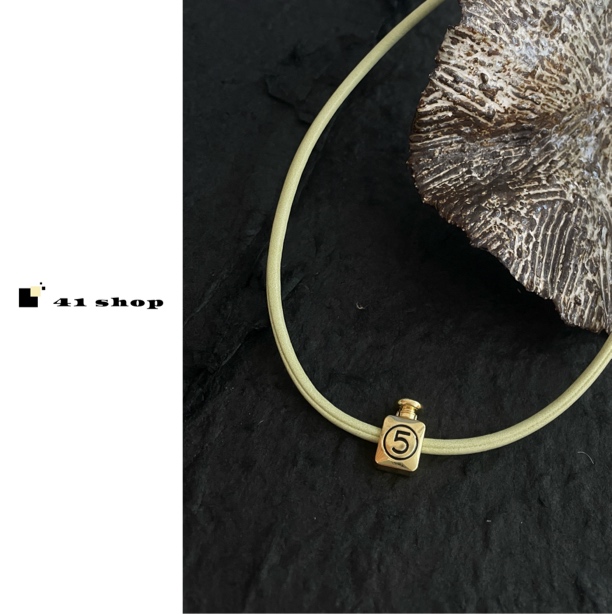 非金属皮质项链 【A199】金色数字5皮绳项链