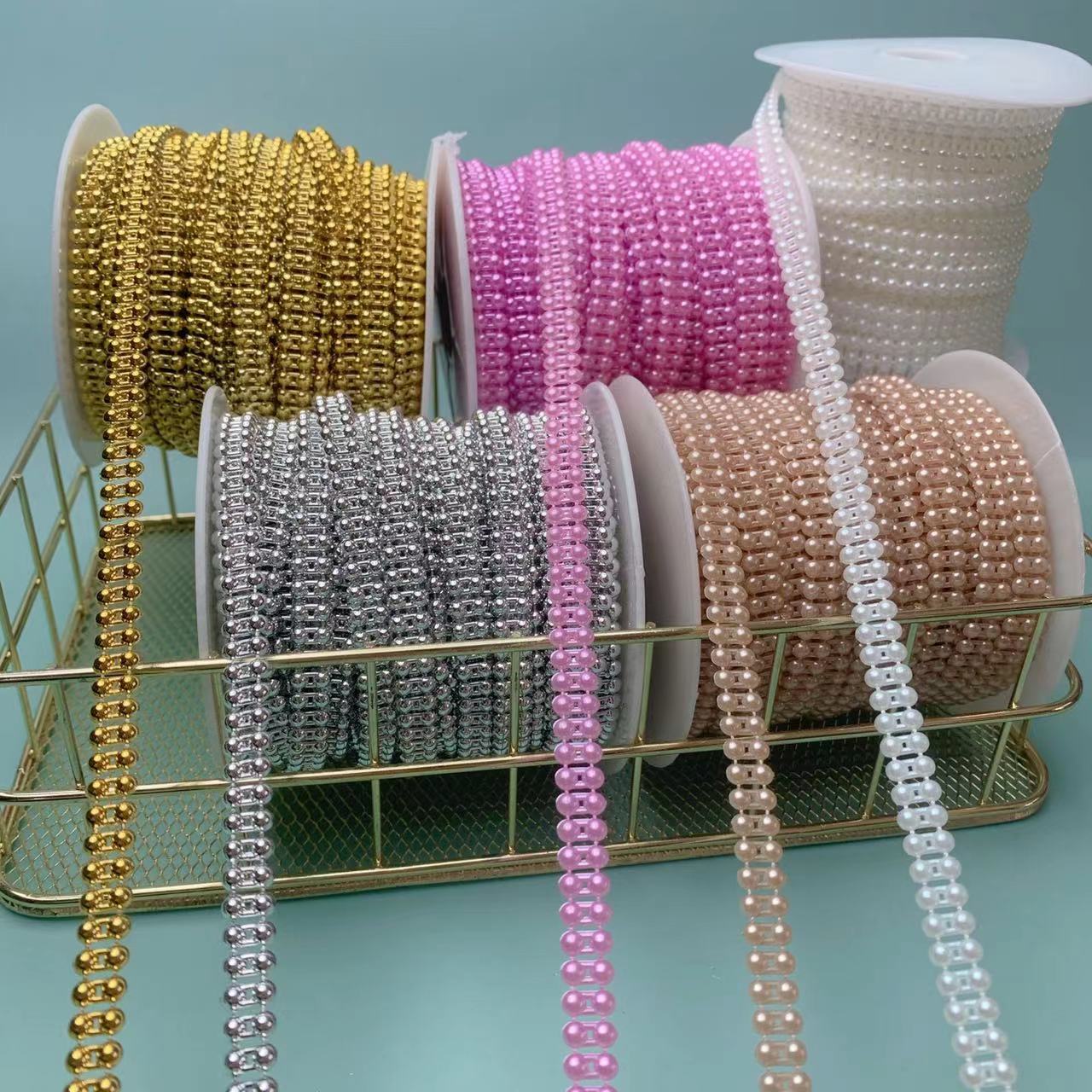 【三宝家】8MM双排三粒连线珠配饰 