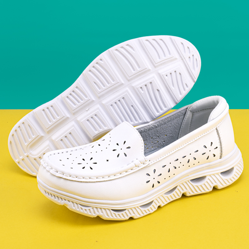伊护护士鞋软底夏季镂空白色舒适感好透气不累脚医院工作鞋防臭鞋