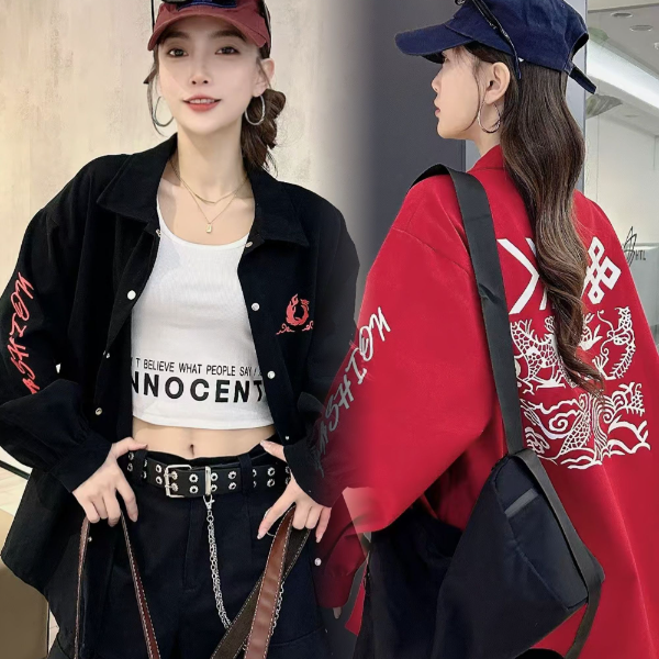 Y6588秋冬新款字母衬衫休闲百搭潮